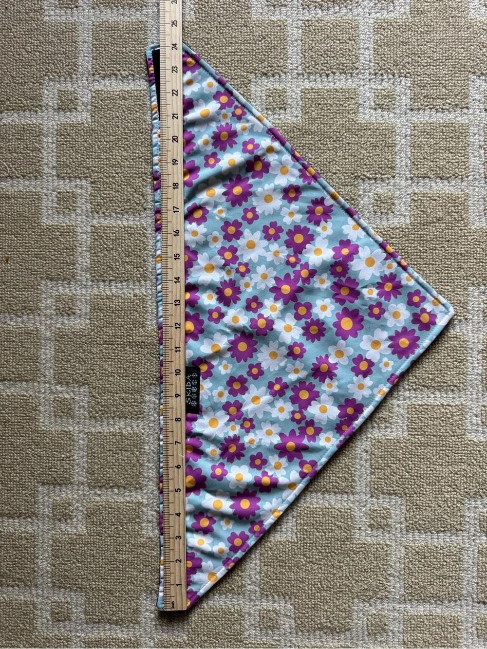 Skida Floral Fleece Lined Bandana Neck Warmer Blue Purple One Size